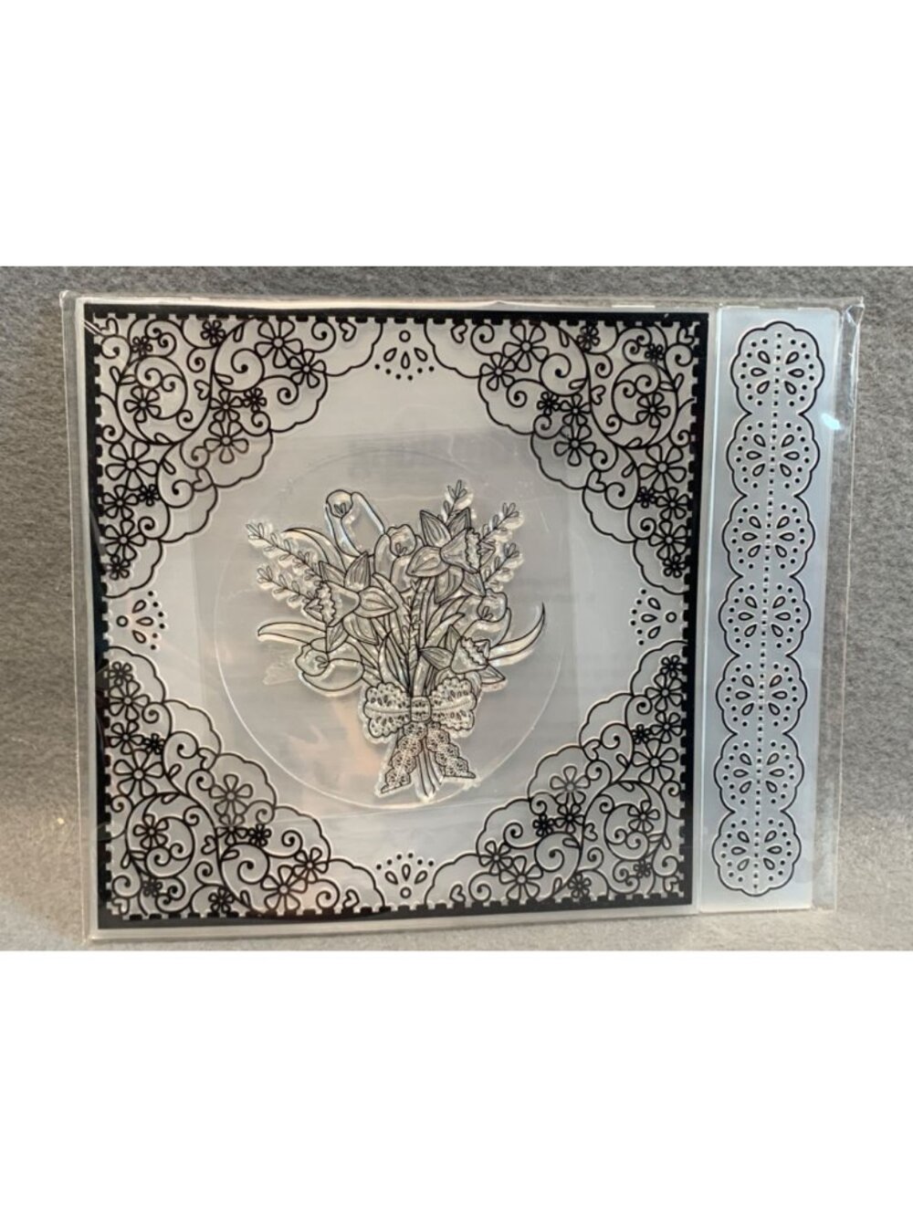 Lace Bouquet Springtime Stamp Border Embossing Folder Set Cardmaking Papercraft - Picture 7 of 10